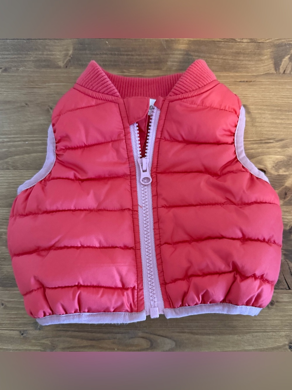 Baby Boden Puffer Vest Size 3-6 Months Coral/pink